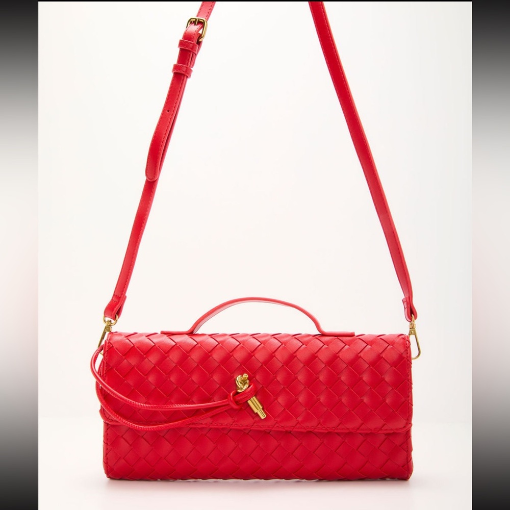Vici Porta Woven Leather Top Handle Clutch - Picture 4 of 4